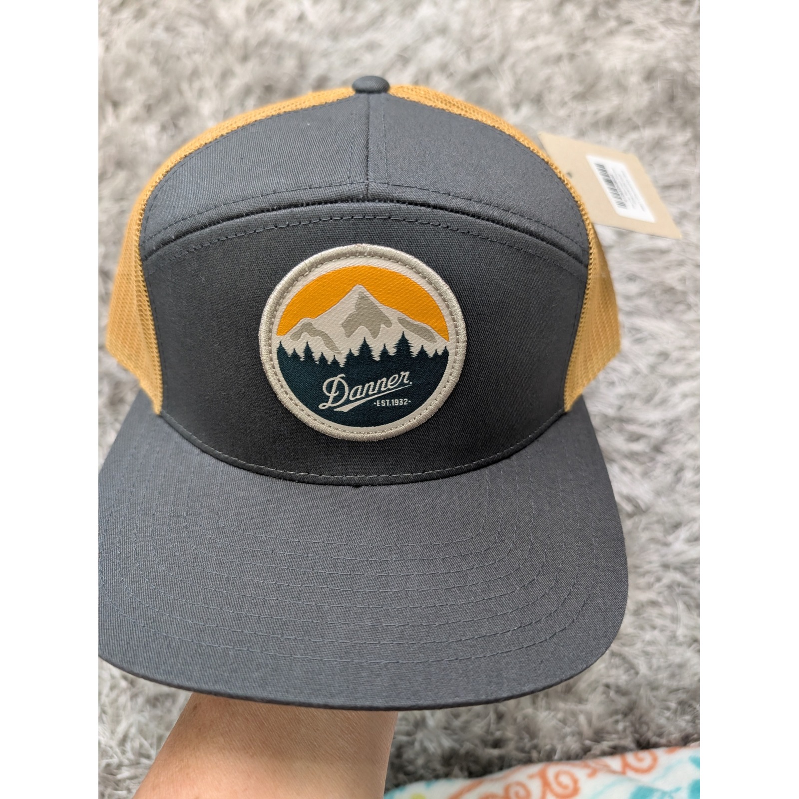 Danner Mountain Trucker Hat Charcoal Old Gold Mesh Snapback Richardson 168